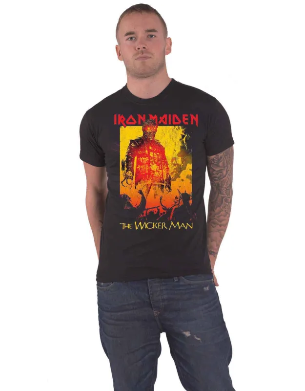 Iron Maiden The Wicker Man Fire T Shirt made by Paradiso Clothing