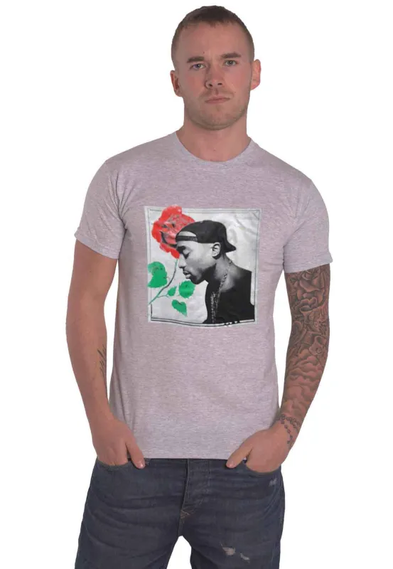 Tupac Rose Portrait T Shirt sold by Paradiso Clothing