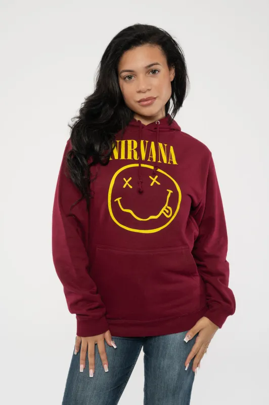 Nirvana Yellow Grunge Smile Hoodie sold by Paradiso Clothing