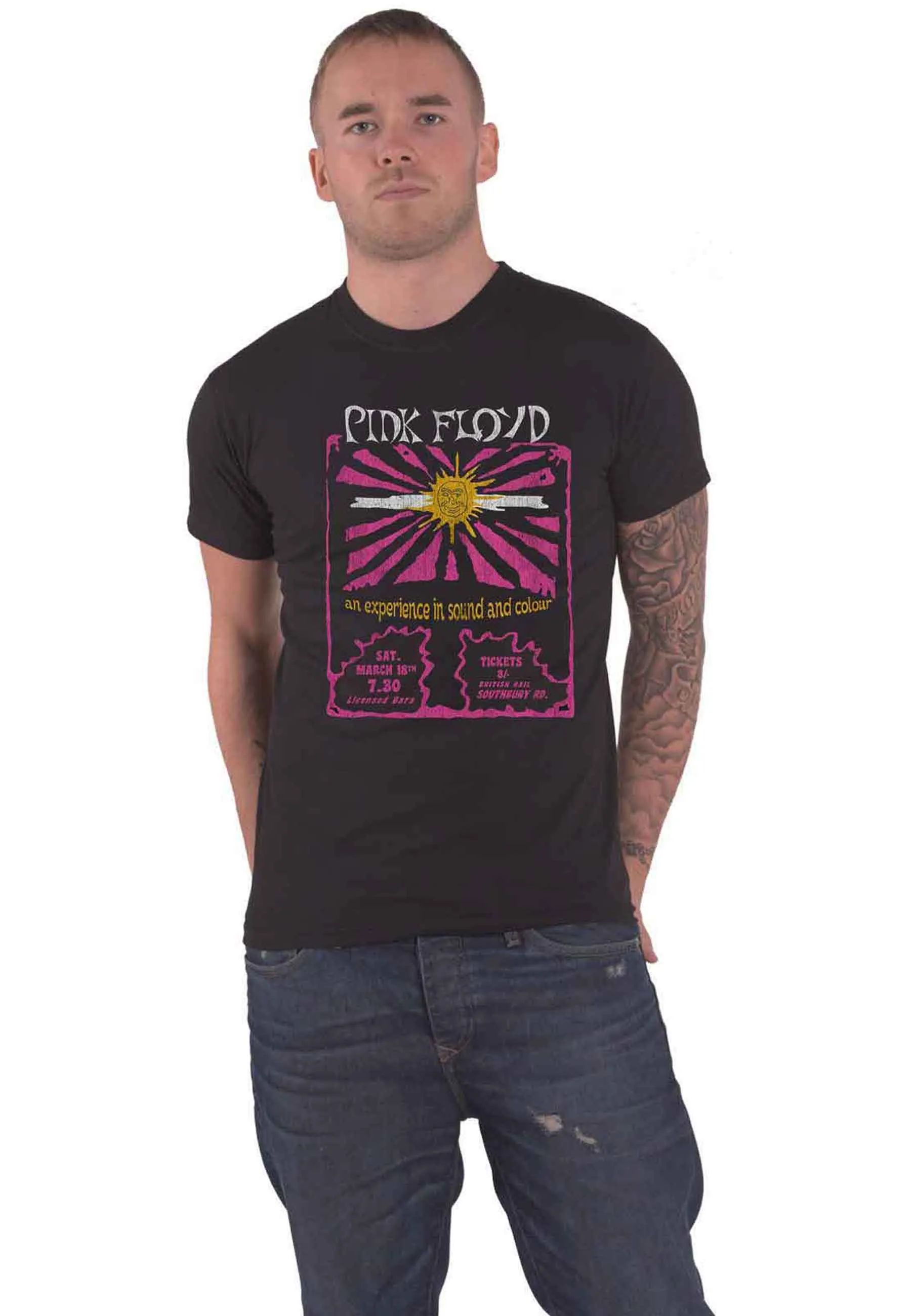 Pink Floyd Sound and Colour Flyer T Shirt sold by Paradiso Clothing
