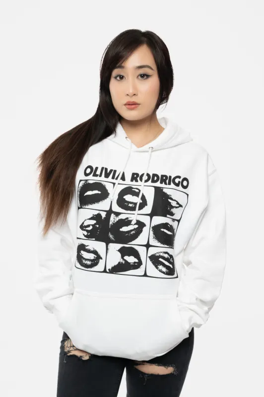 Olivia Rodrigo Threshold Lips Grid Pullover Hoodie made by Paradiso Clothing