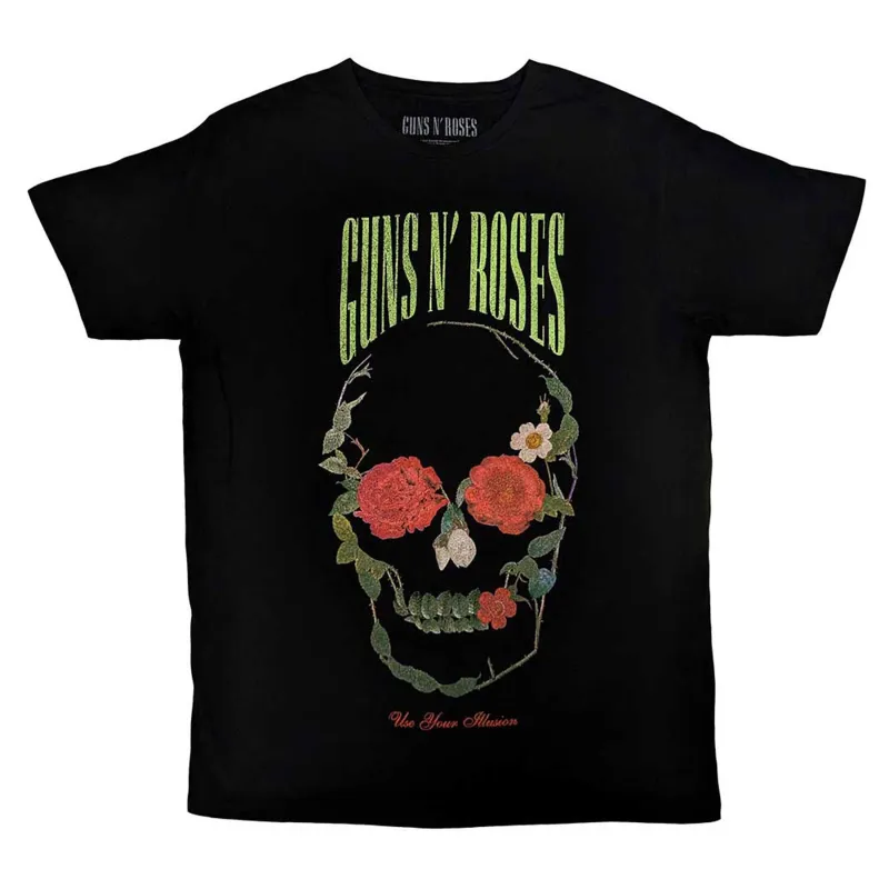 Guns N' Roses Rose Skull T Shirt sold by Paradiso Clothing