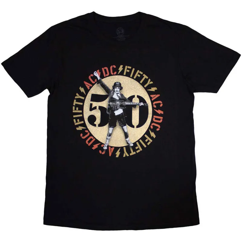 AC/DC Fifty Years Gold Emblem T Shirt sold by Paradiso Clothing