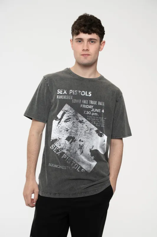 The Sex Pistols Manchester Flyer Limited Edition 999 Only Premium Wash T Shirt sold by Paradiso Clothing