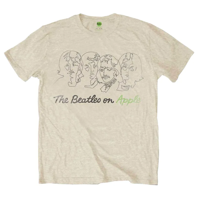 The Beatles Outline Faces on Apple T Shirt sold by Paradiso Clothing