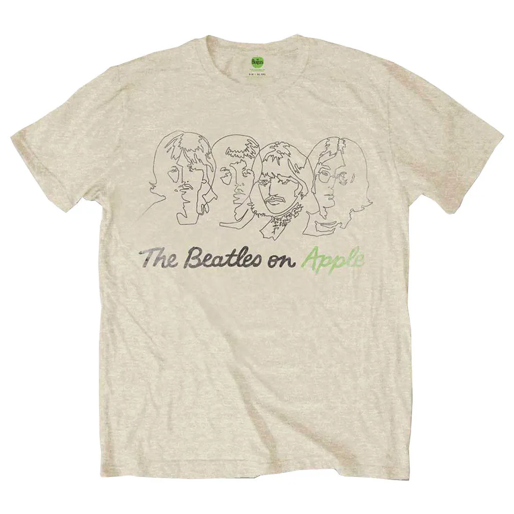 The Beatles Outline Faces on Apple T Shirt sold by Paradiso Clothing