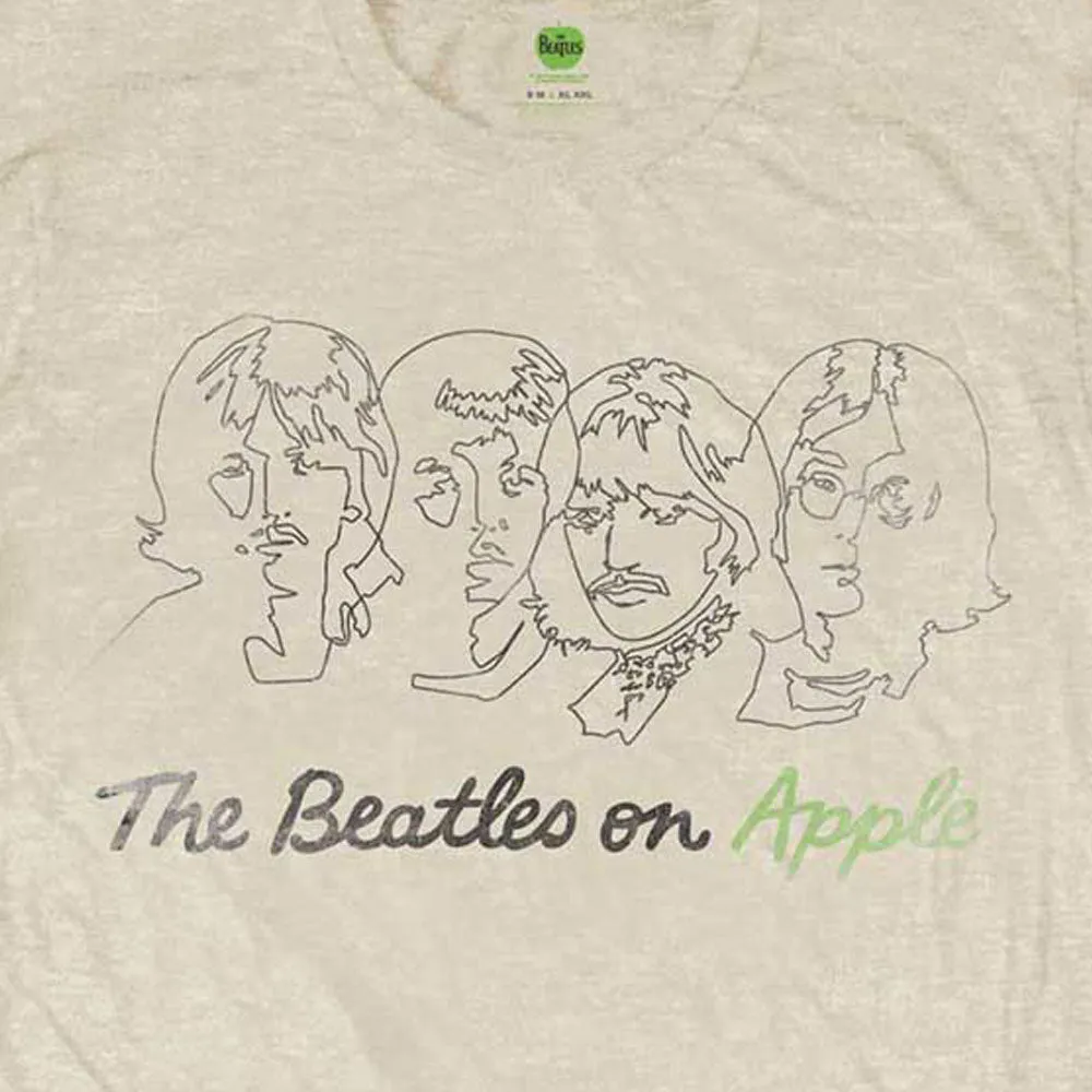 The Beatles Outline Faces on Apple T Shirt sold by Paradiso Clothing product image thumbnail 2