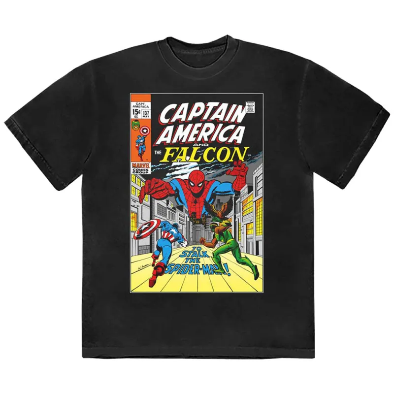 Captain America And Falcon Comic Cover Marvel T Shirt sold by Paradiso Clothing