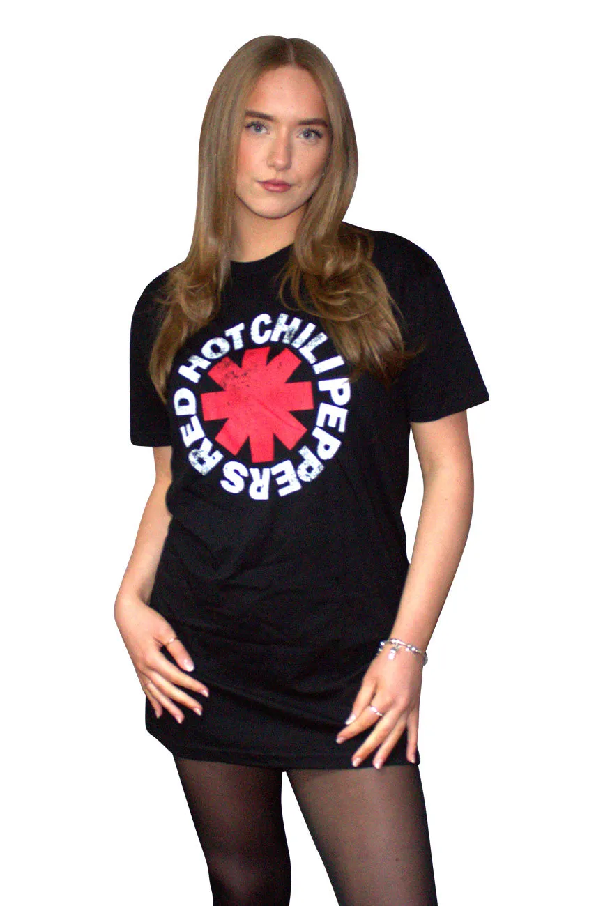Red Hot Chili Peppers Classic Asterisk T Shirt Dress sold by Paradiso Clothing