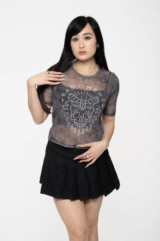 Bad Omens Moth Skull Mesh Crop Top sold by Paradiso Clothing