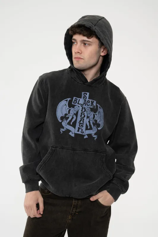 Black Sabbath Angels Pullover Stone Wash Hoodie made by Paradiso Clothing