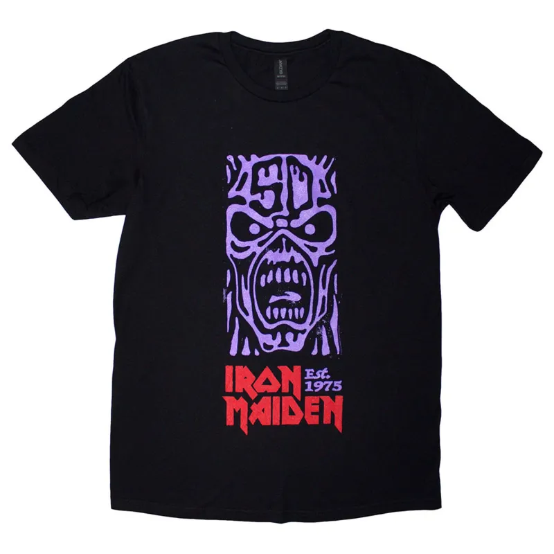 Iron Maiden Est 1975 Stamp Logo Purple T Shirt made by Paradiso Clothing
