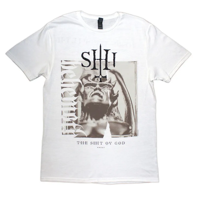 Behemoth The Shit Ov God Sepia Parchment T Shirt made by Paradiso Clothing