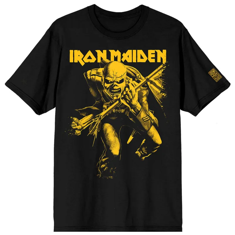 Iron Maiden 50 Trooper Crop Yellow T Shirt sold by Paradiso Clothing