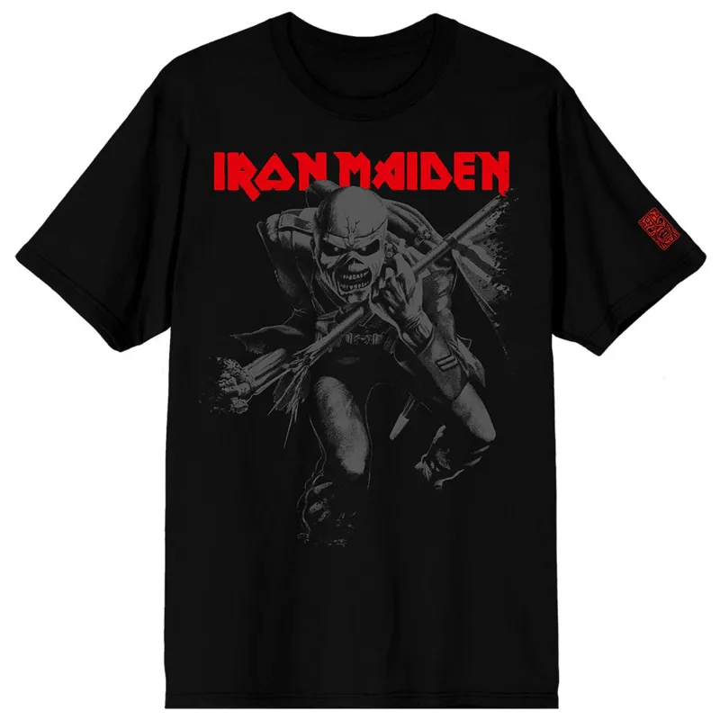 Iron Maiden 50 Trooper Crop Grey T Shirt sold by Paradiso Clothing