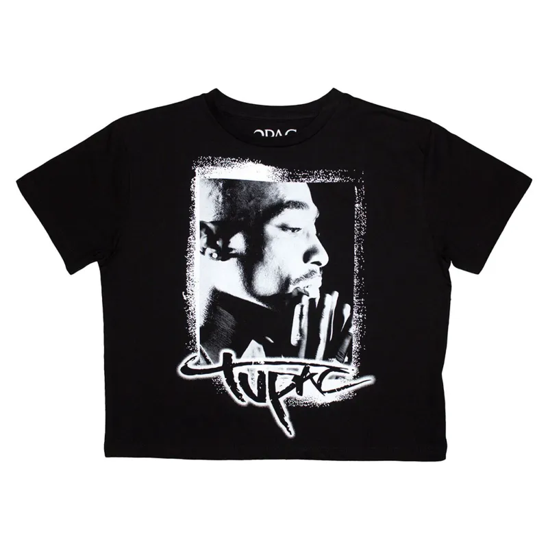 Tupac Spray Photo Crop Top sold by Paradiso Clothing