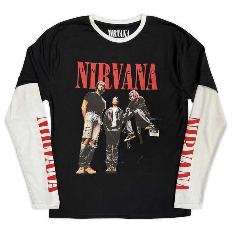Nirvana In Utero Band Photo Layered Long Sleeve T Shirt made by NIRVANA