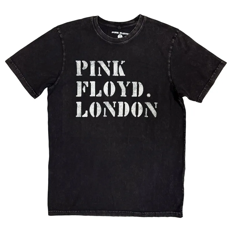 Pink Floyd Stencil Band Logo Stone Wash T Shirt sold by Paradiso Clothing