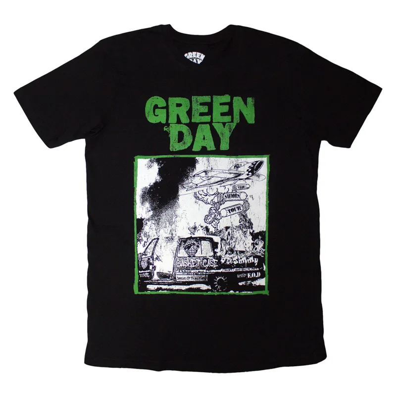Green Day Riot Trio Band Logo T Shirt made by Green Day