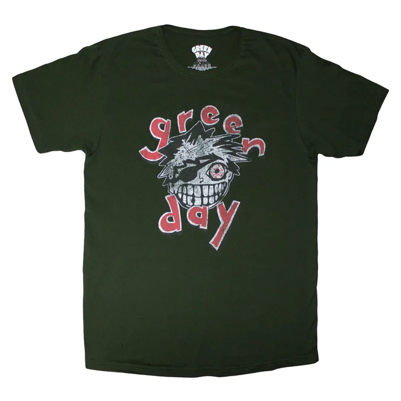 Green Day Eye Patch Band Logo T Shirt made by Paradiso Clothing