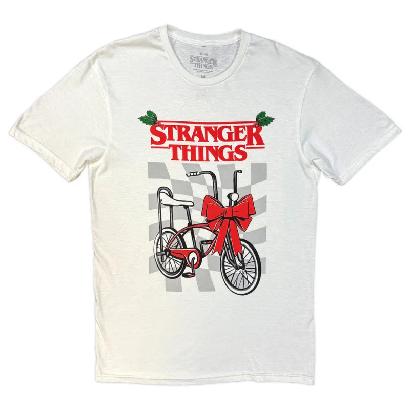 Stranger Things Christmas Bike T Shirt made by Paradiso Clothing