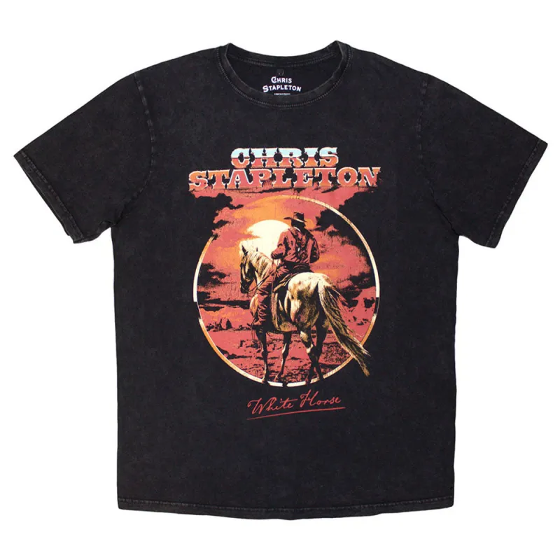 Chris Stapleton White Horse Stone Wash T Shirt sold by Paradiso Clothing