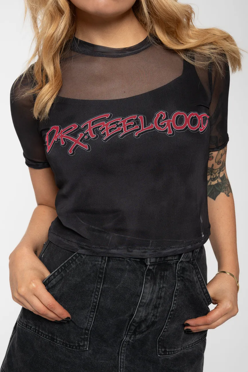 Motley Crue Dr Feelgood Mesh Crop Top sold by Paradiso Clothing product image thumbnail 3