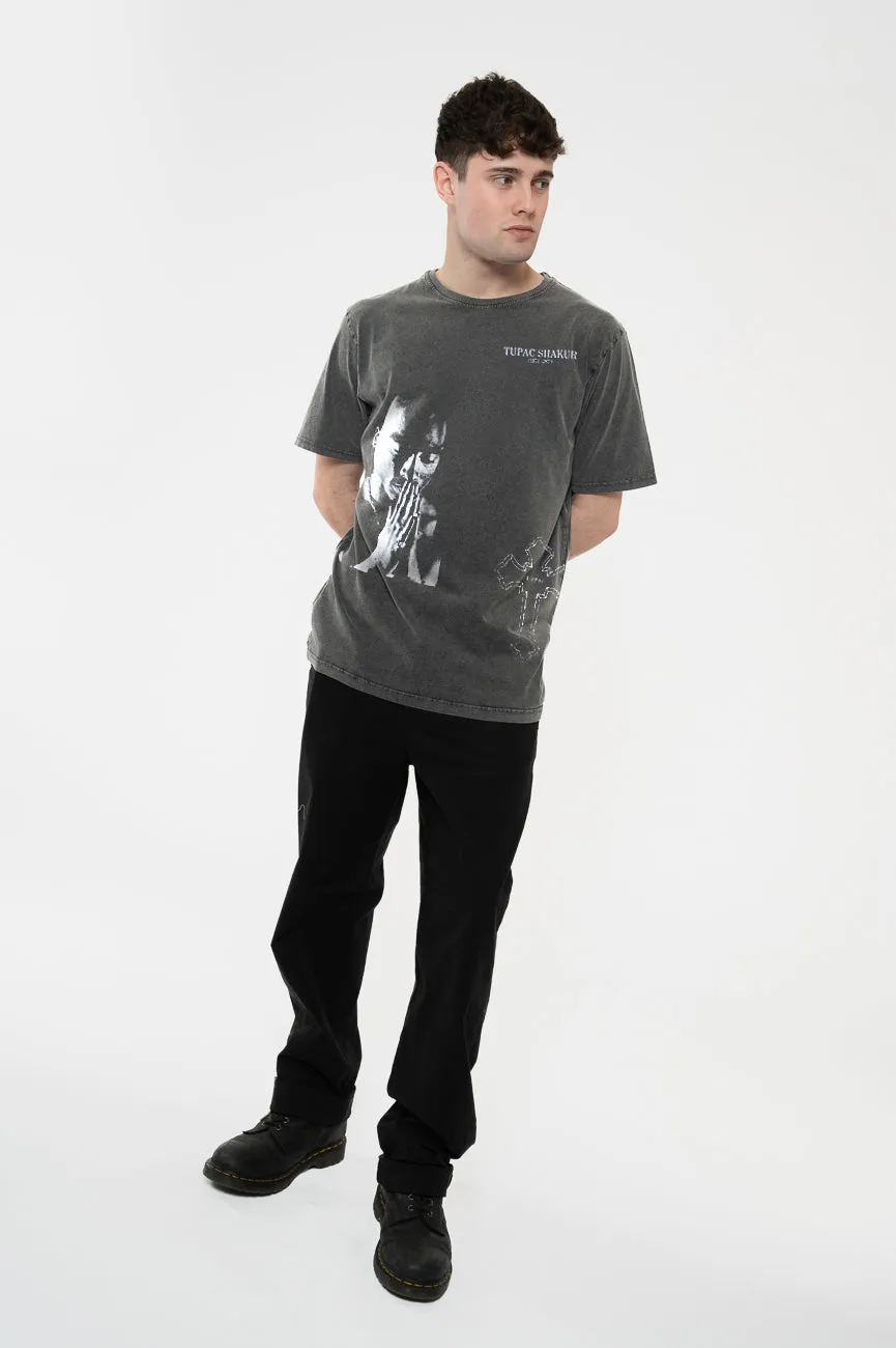 Tupac Photo Cross Limited Edition 999 Only Premium Wash T Shirt sold by Paradiso Clothing product image thumbnail 5