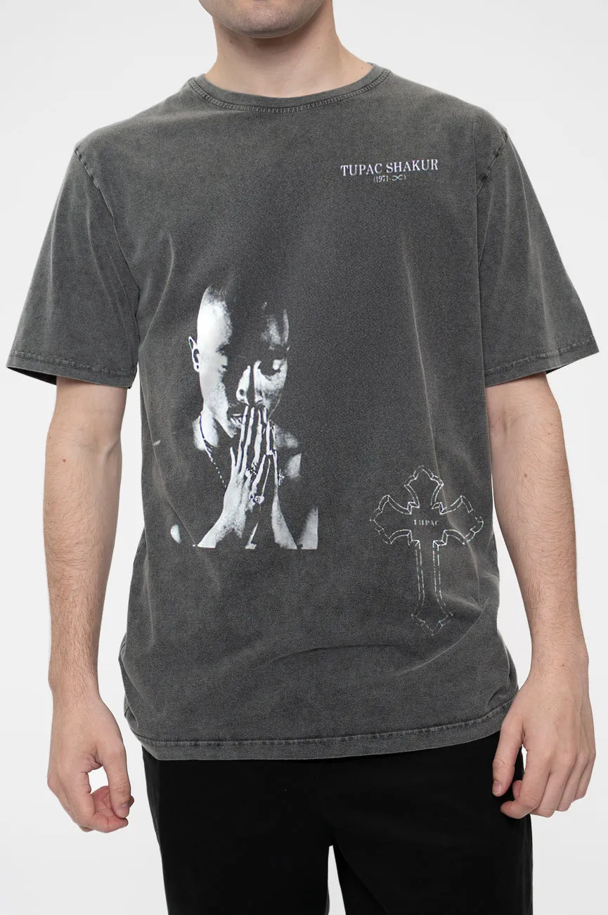 Tupac Photo Cross Limited Edition 999 Only Premium Wash T Shirt sold by Paradiso Clothing product image thumbnail 3
