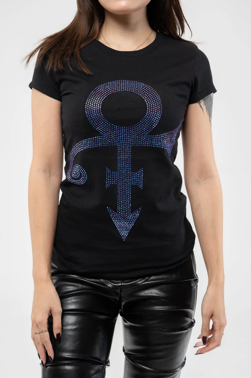 Prince Purple Symbol Diamante Skinny T Shirt sold by Paradiso Clothing product image thumbnail 3