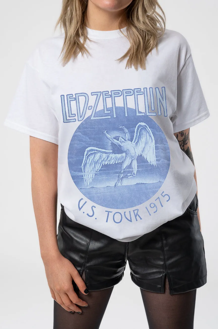 Led Zeppelin Tour 1975 Blue Wash T Shirt sold by Paradiso Clothing product image thumbnail 3
