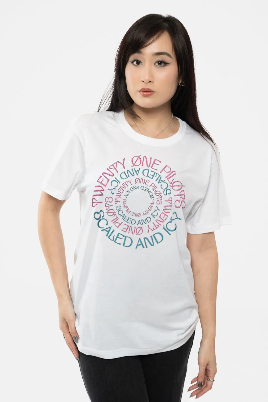 Twenty one Pilots Scaled And Icy Circular T Shirt sold by Paradiso Clothing