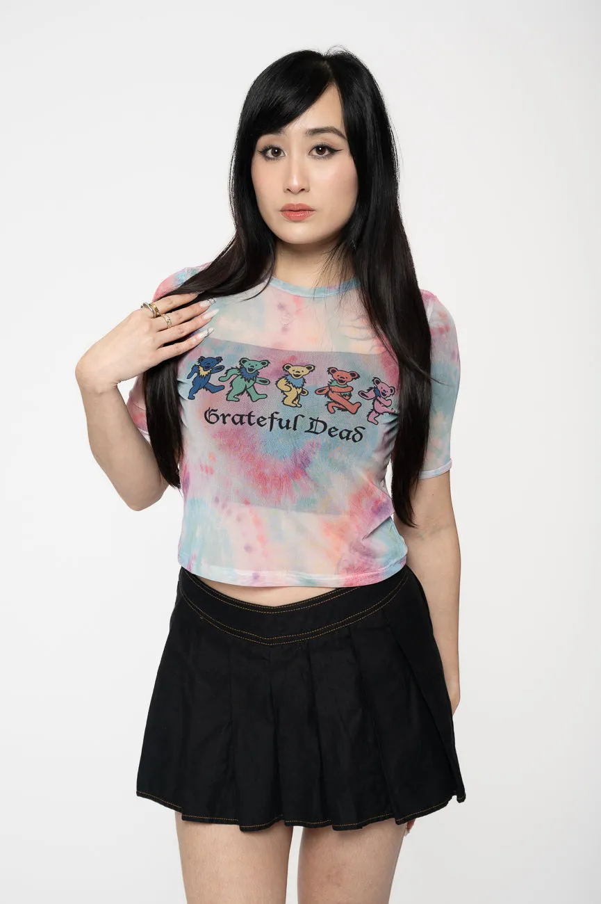 Grateful Dead Dancing Bears Mesh Crop Top sold by Paradiso Clothing