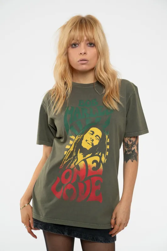 Bob Marley One Love Gradient Limited Edition 999 Only Premium Wash T Shirt sold by Paradiso Clothing