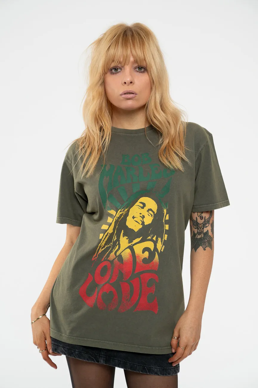 Bob Marley One Love Gradient Limited Edition 999 Only Premium Wash T Shirt sold by Paradiso Clothing