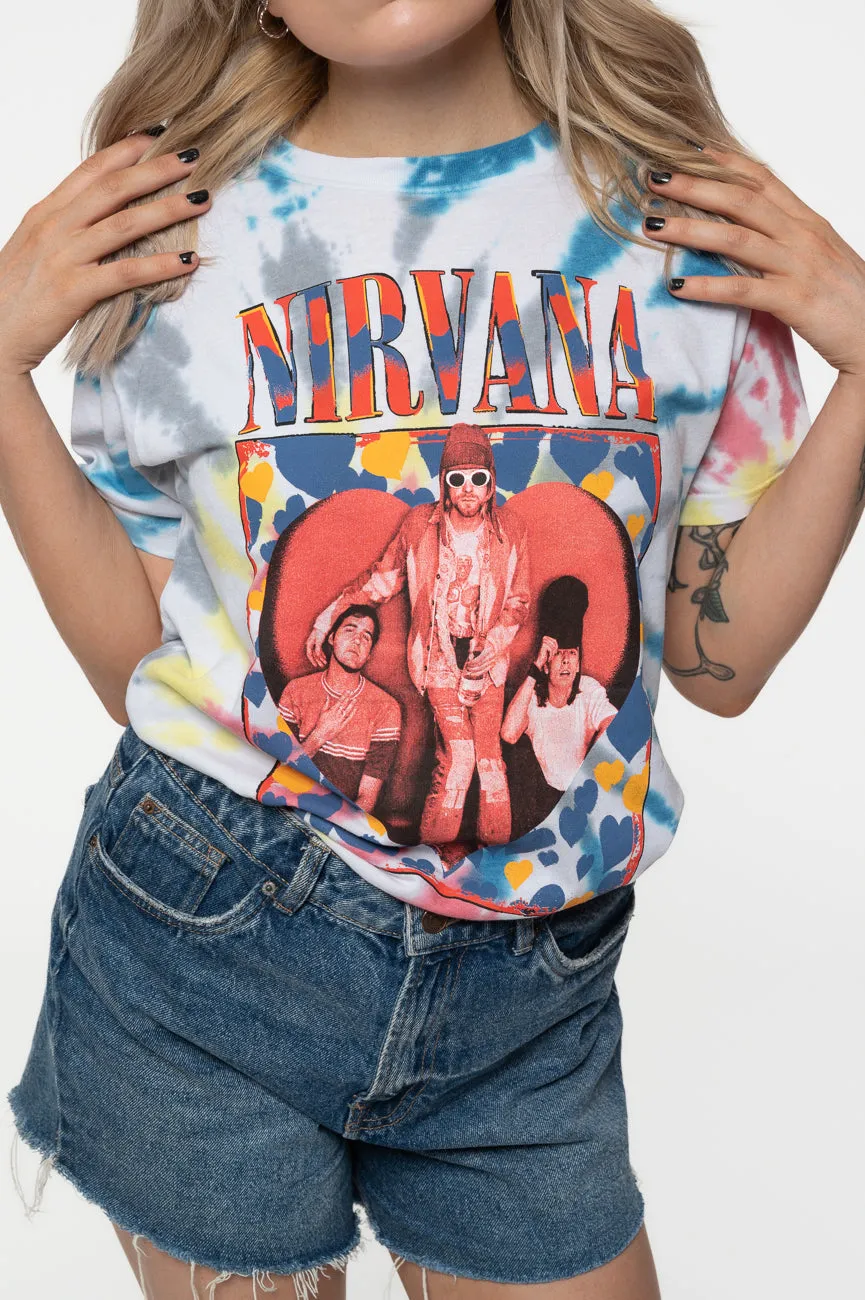Nirvana Heart Dye Wash T Shirt sold by Paradiso Clothing product image thumbnail 3