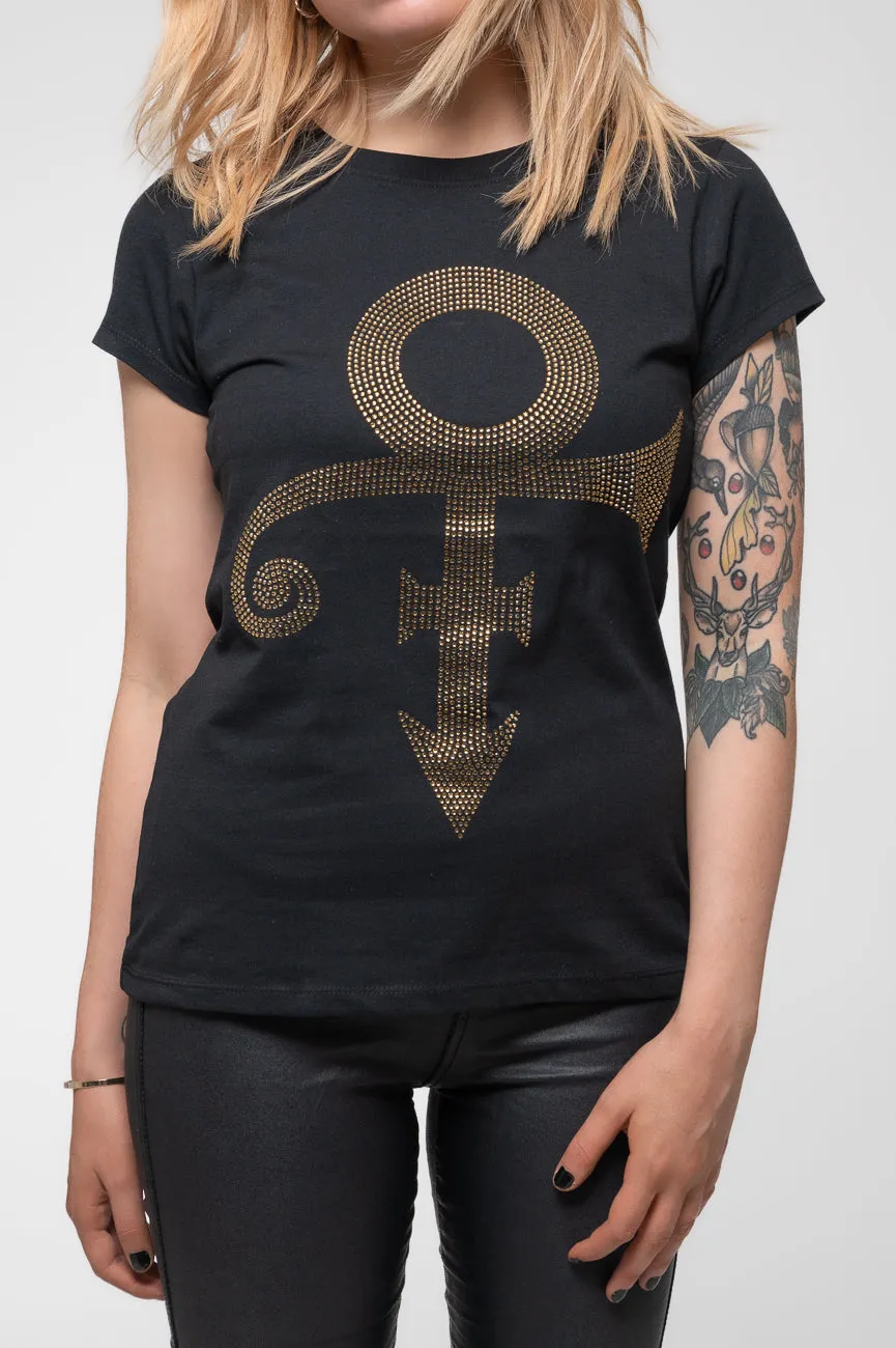 Prince Gold Symbol Diamante Skinny T Shirt sold by Paradiso Clothing product image thumbnail 3