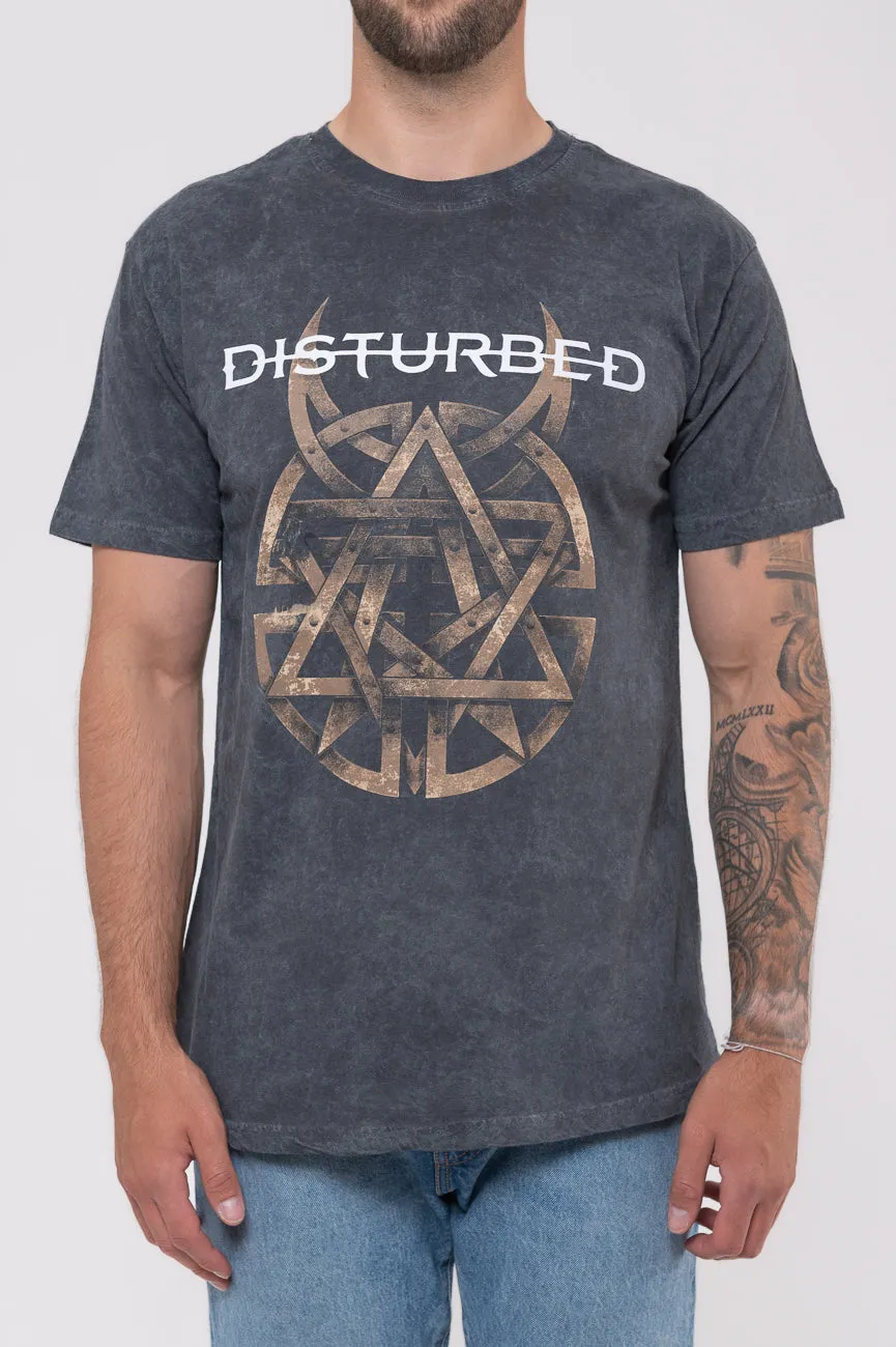 Disturbed Riveted Dip Dye Mineral Wash T Shirt sold by Paradiso Clothing product image thumbnail 3