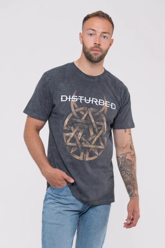 Disturbed Riveted Dip Dye Mineral Wash T Shirt sold by Paradiso Clothing