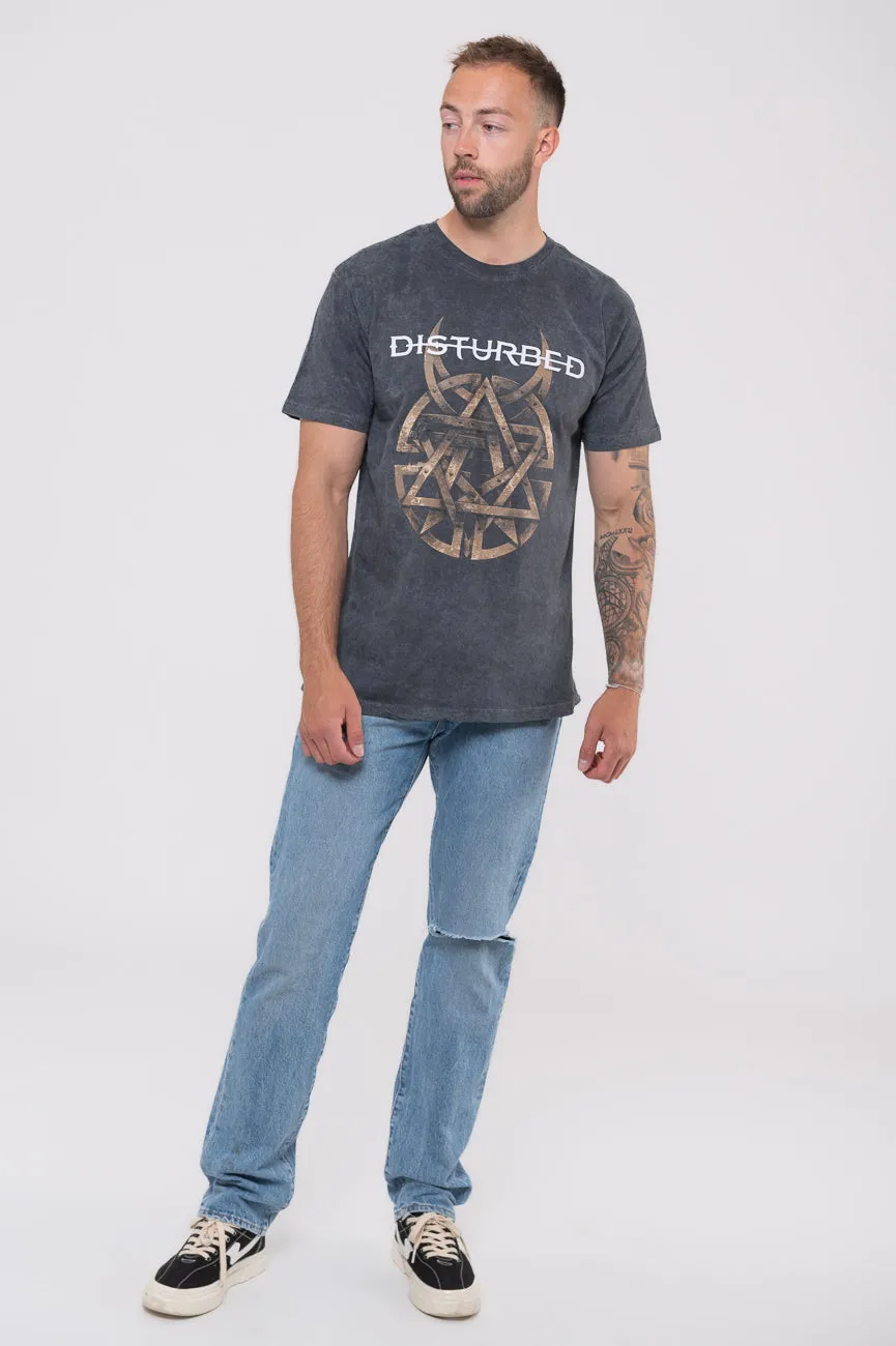 Disturbed Riveted Dip Dye Mineral Wash T Shirt sold by Paradiso Clothing product image thumbnail 2