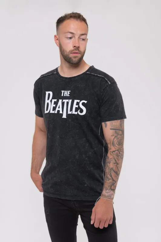 The Beatles Drop T Band Logo Snow Wash made by The Beatles