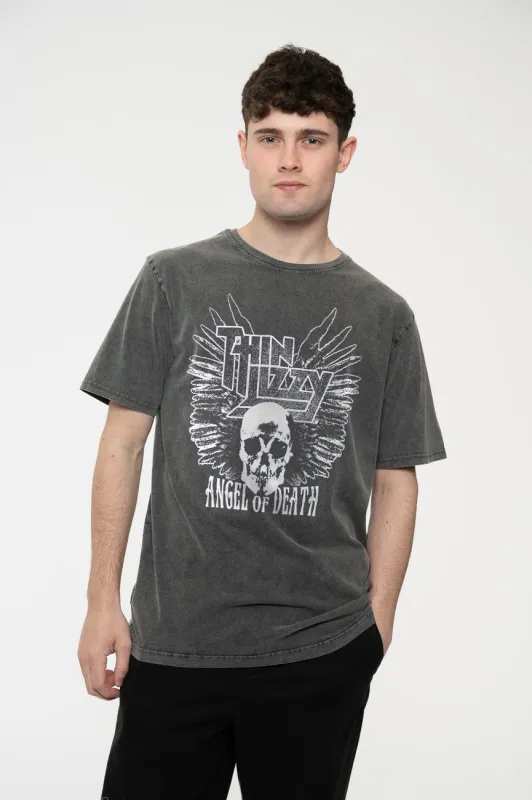 Thin Lizzy Angel Of Death Limited Edition 999 Only Premium Wash T Shirt made by Paradiso Clothing