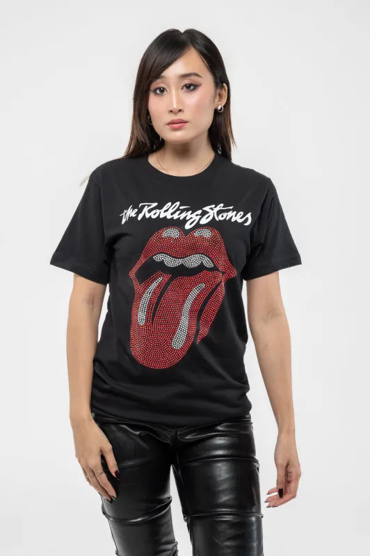 The Rolling Stones Diamante Logo and Tongue T Shirt sold by Paradiso Clothing
