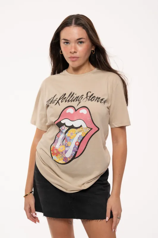 The Rolling Stones Flowers Tongue T Shirt sold by Paradiso Clothing