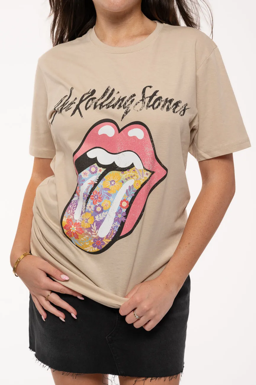 The Rolling Stones Flowers Tongue T Shirt sold by Paradiso Clothing product image thumbnail 3