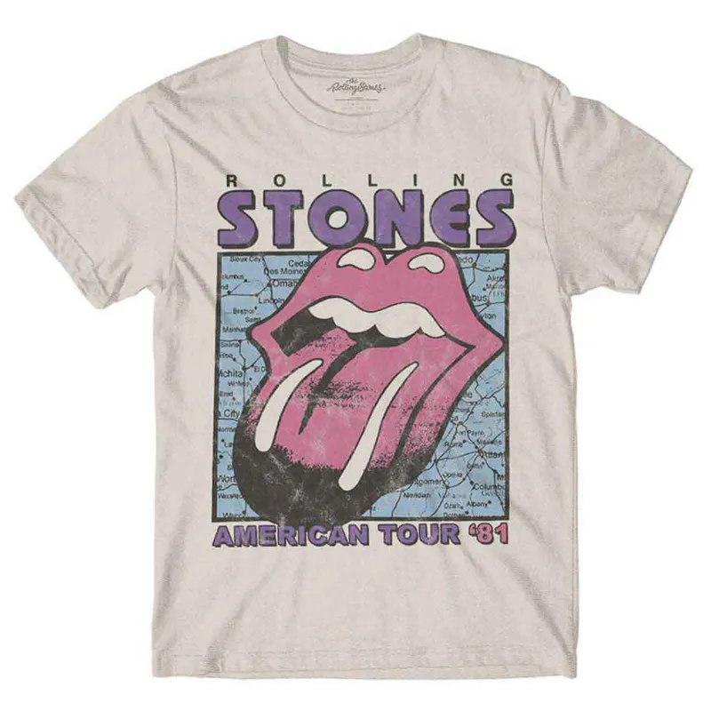 The Rolling Stones American Tour Map T Shirt sold by Paradiso Clothing