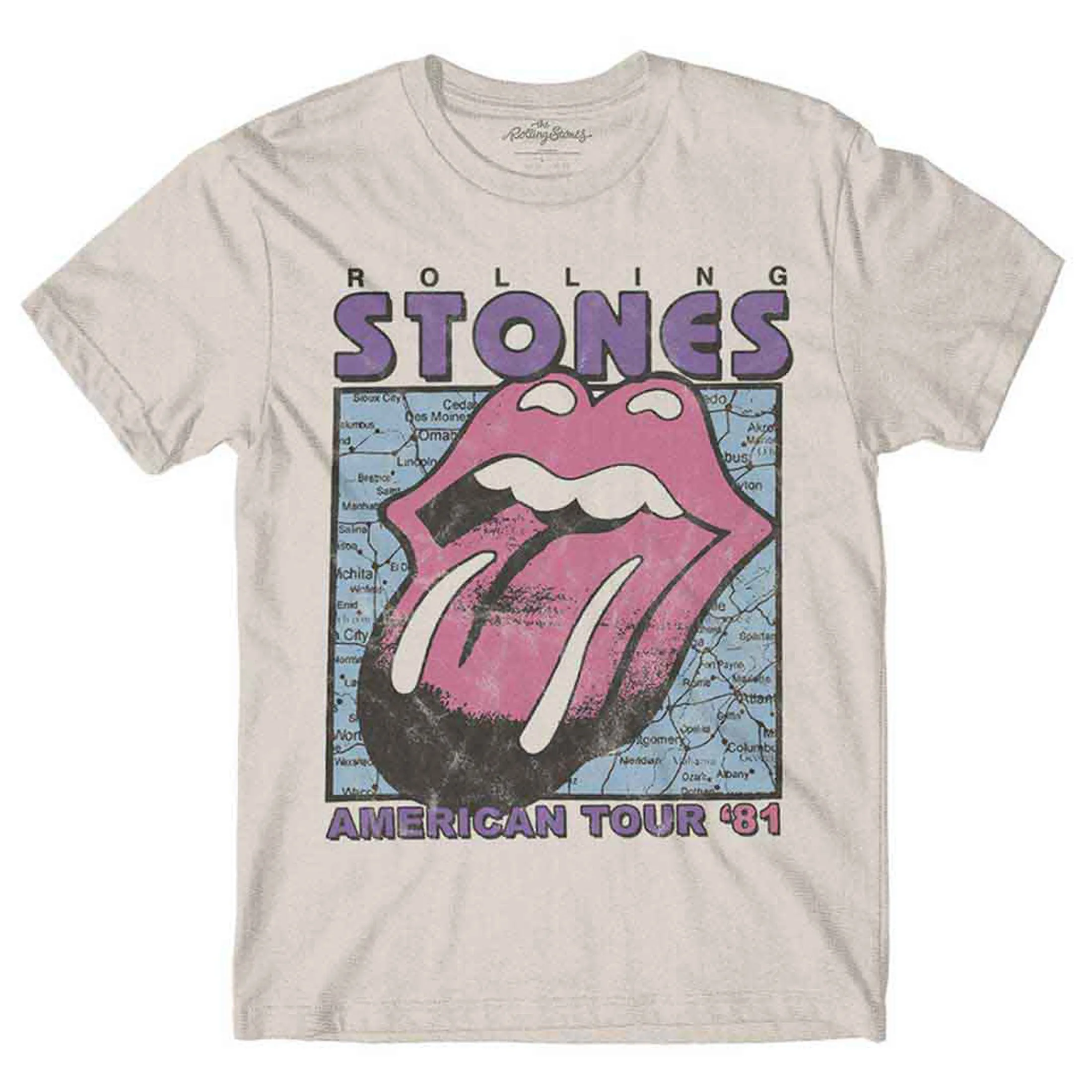 The Rolling Stones American Tour Map T Shirt sold by Paradiso Clothing