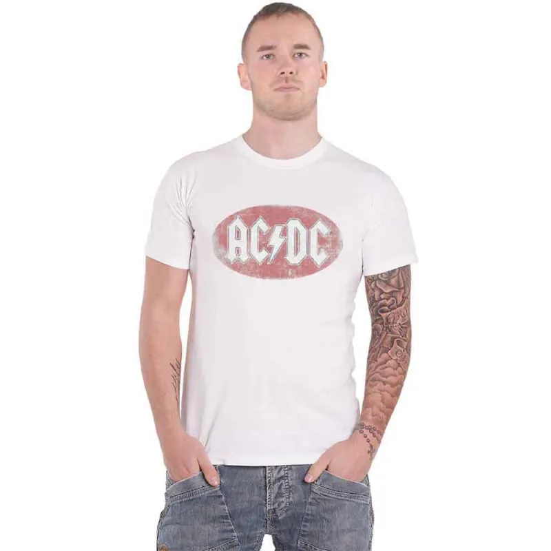 AC/DC Oval Vintage Band Logo T Shirt sold by Paradiso Clothing