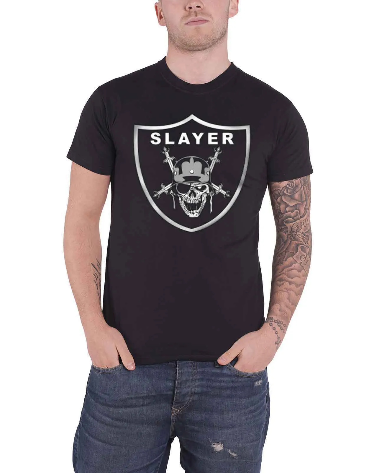 Slayer Skull Helmet T Shirt sold by Paradiso Clothing
