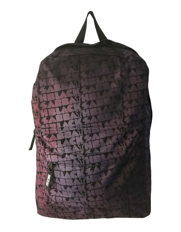 Black Sabbath Backpack Band Logo repeat cross new Official Black sold by Paradiso Clothing